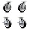 Service Caster 8 Inch Kingpinless Rubber on Aluminum Wheel Swivel Caster Set with 2 Brakes SCC SCC-KP30S820-RAR-2-SLB-2 - alternate 1